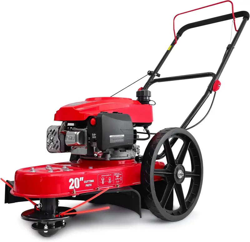 22-Inch Walk-Behind String Trimmer Mower with 161cc 4-Stroke Engine and High-Profile Wheels