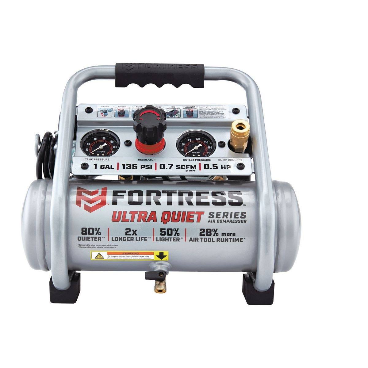 1 Gallon 135 PSI Ultra Quiet Hand Carry Jobsite Air Compressor 64592