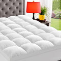 ELEMUSE Super/Olympic Queen Mattress Topper for Back Pain, Extra Thick Mattress Pad Cover, Plush Soft Pillowtop with Elastic Dee