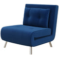 HOMCOM Liegesessel Sessel mit Liegefunktion Schlafsessel, Knopfheftung, Leinenoptik, 77 cm x 88 cm x 83 cm, Blau