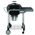 22-Inch Black Charcoal Grill with Built-In Thermometer and Integrated Storage Rack