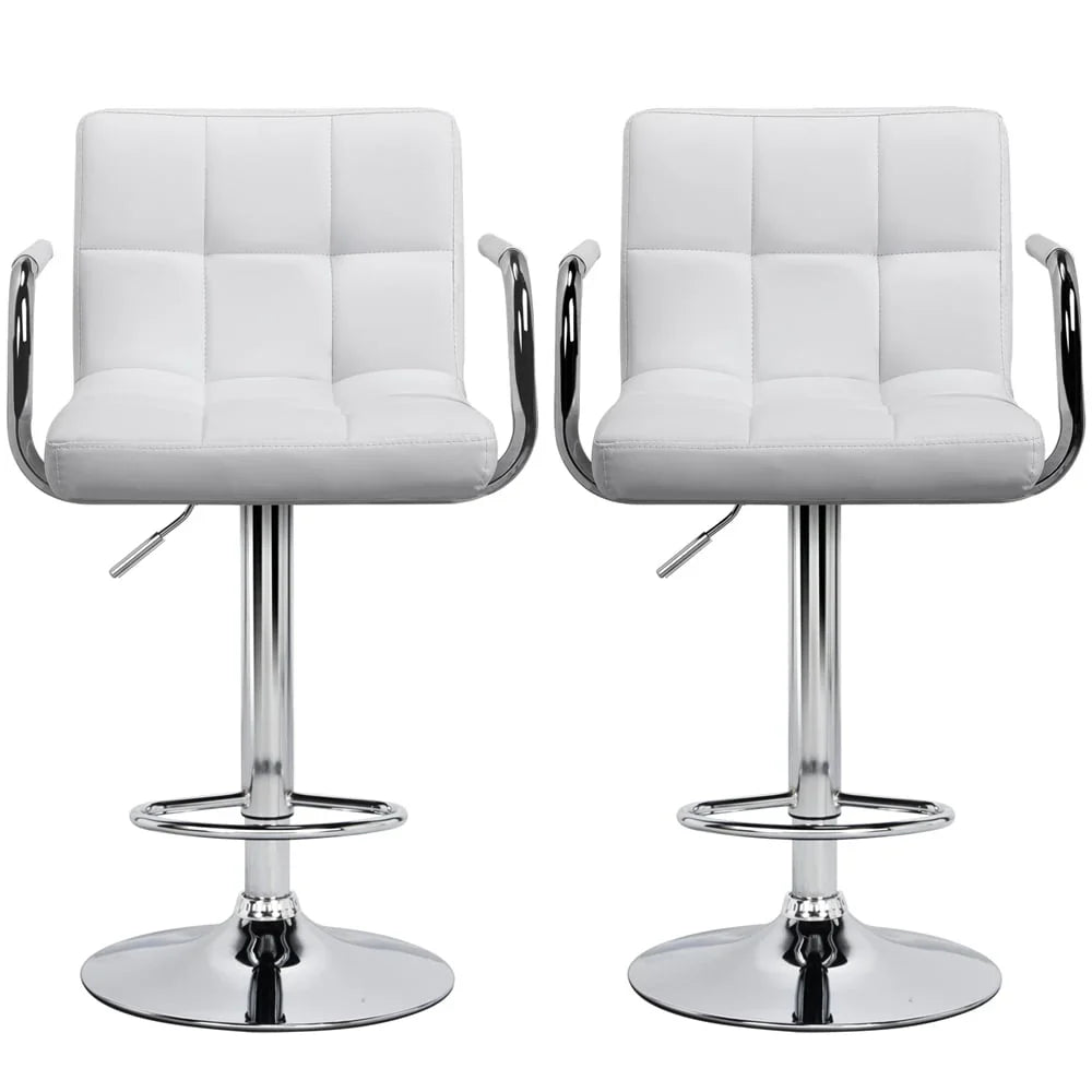 Yaheetech 2pcs PU Leather Adjustable Bar Stools for Dining Room, Black
