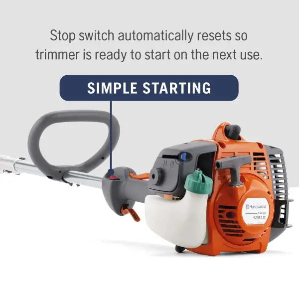 28-cc 2-Cycle Gas String Trimmer — 128LD Model, 17-Inch Straight Shaft with Tap 'n Go Head