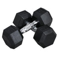 HOMCOM Hexagon Kurzhantel Gusseisen Hantel Gummi-Hantel Griff gerändelt Gewichte Metall Gummi schwarz 2 x 8 KG