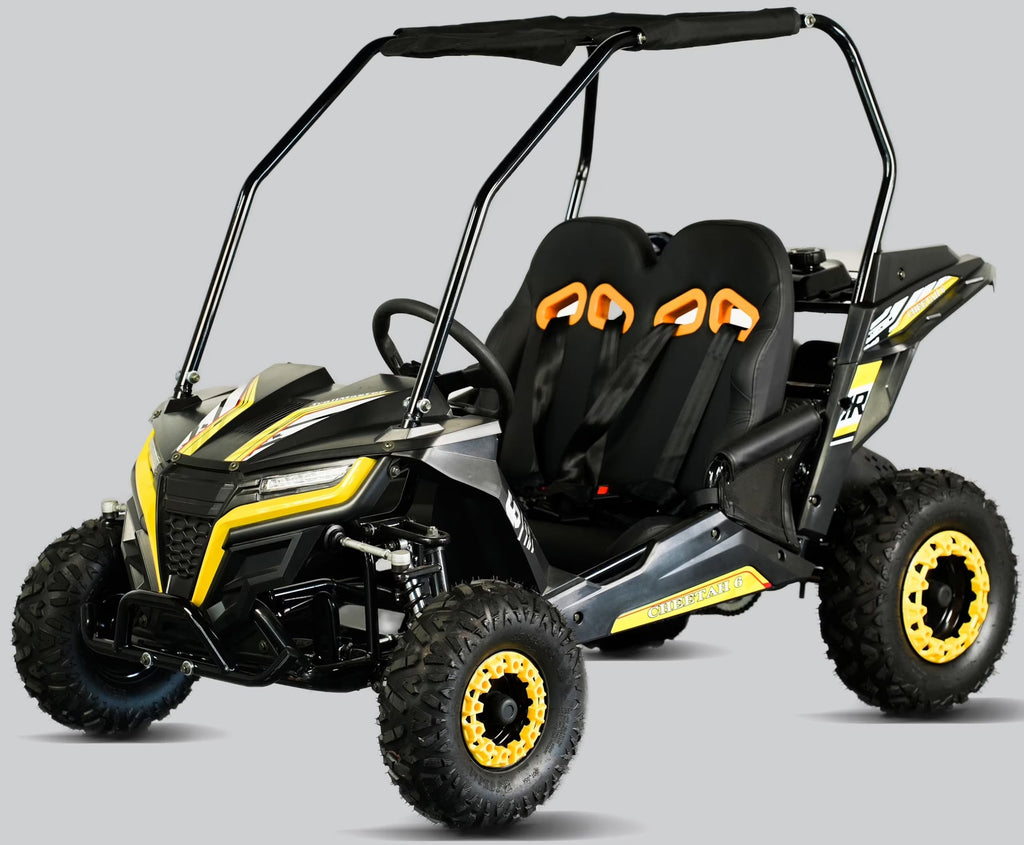 TrailMaster Cheetah 6 Youth Go-Kart - 163cc 5.5HP Engine, 4-Point Safety Belt, Remote Kill, Speed Governor, Suitable for Kids 6-12. with Pre-Assembled Version Now! (Pre-Assembled, Blue)