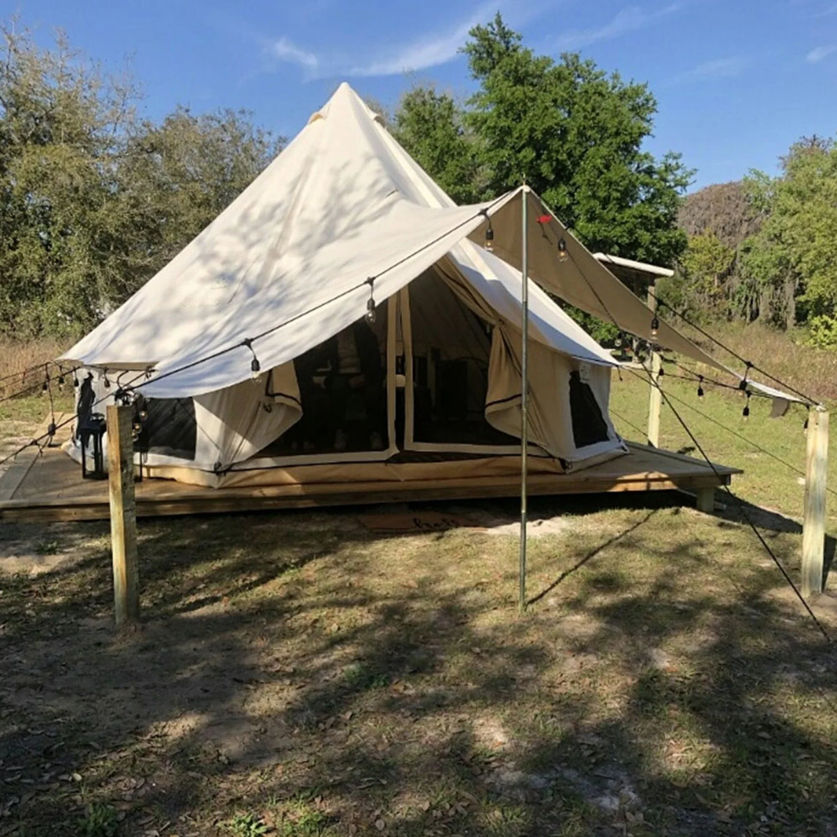 White Duck Outdoors Regatta Awning - Desert Red - 10' for Bell Tent - Complete Canopy with Poles for All Season Camping and Glamping