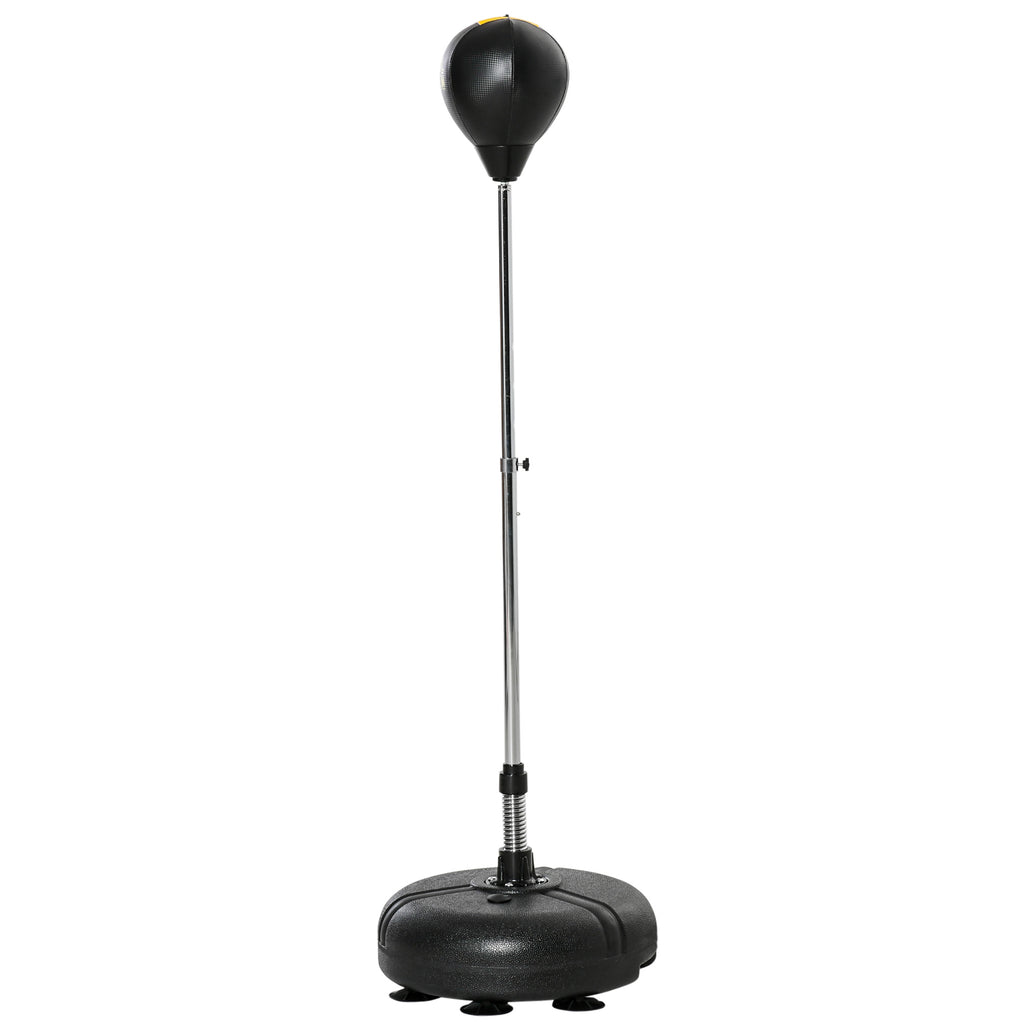 HOMCOM Punchingball Set Standbox Fitness Boxsack Training Set 133-151 cm höhenverstellbar mit 1 paar Handschuhe geeignet für Profis und Anfänger Schwarz