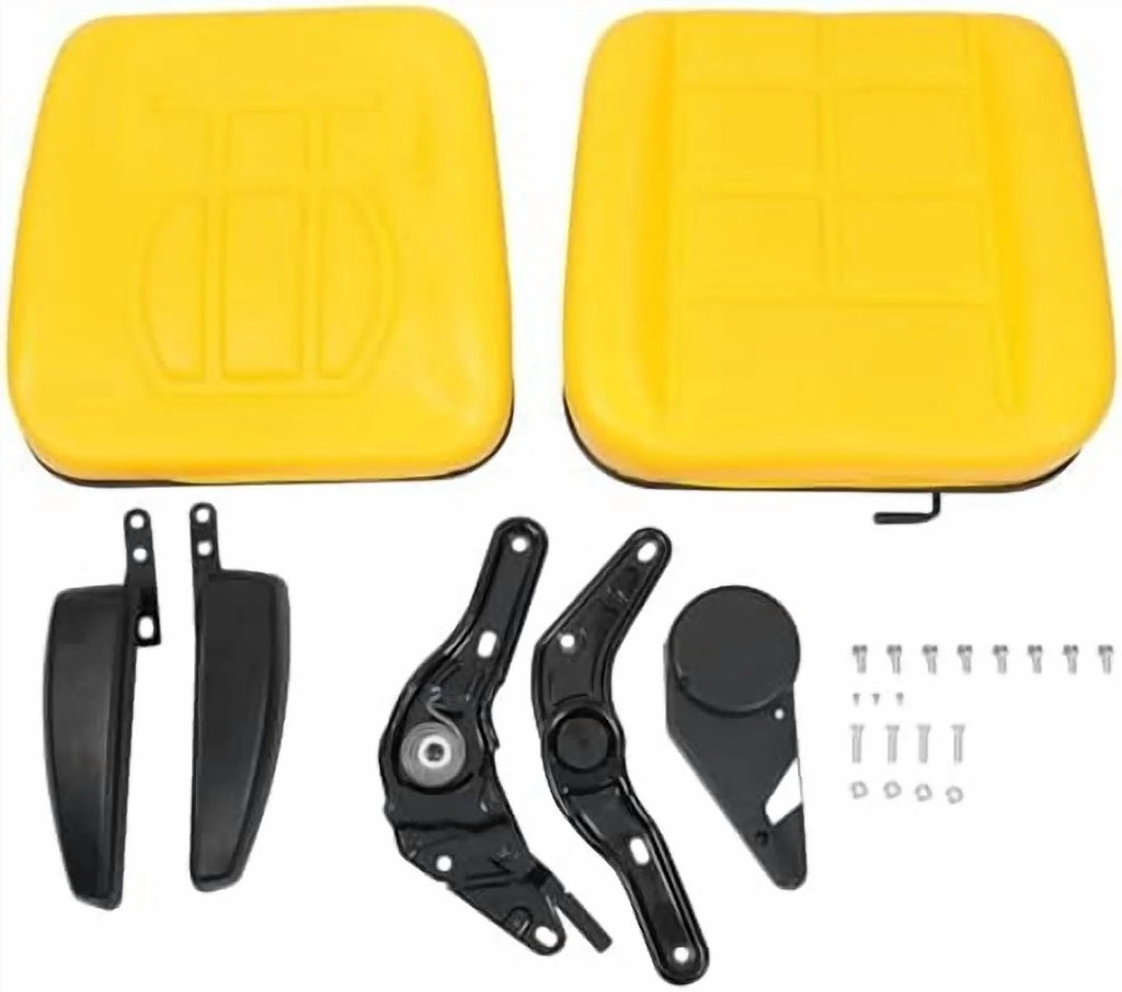 Tractor Seat, Lawn Mower Seat Seat with Armrests Durable Universal Replacement Seat for Excavator, Backhoe, Dozer Tractors, Forklifts, Heavy Equipment (Yellow)