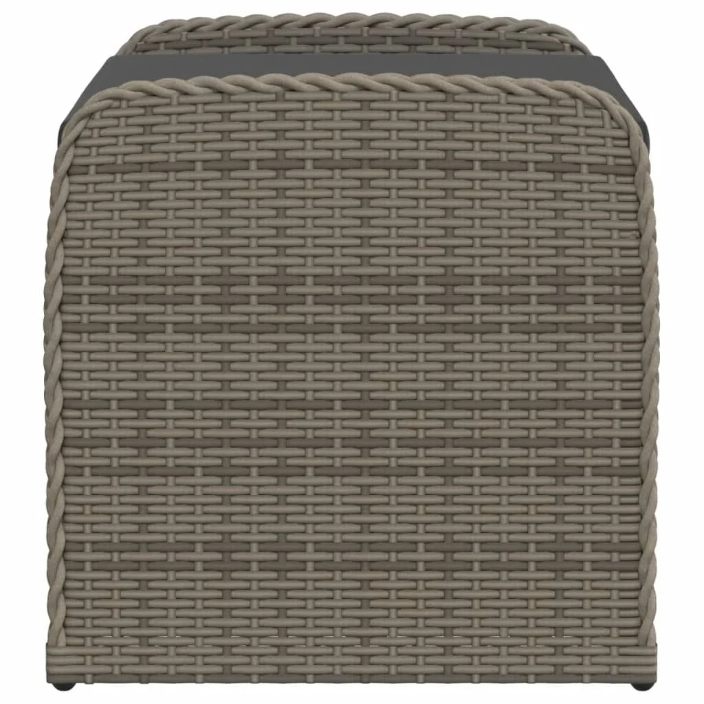 vidaXL Storage Bench with Cushion Outdoor Garden Seat Furniture Poly Rattan