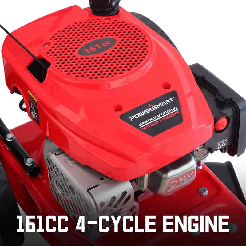 22-Inch Walk-Behind String Trimmer Mower with 161cc 4-Stroke Engine and High-Profile Wheels