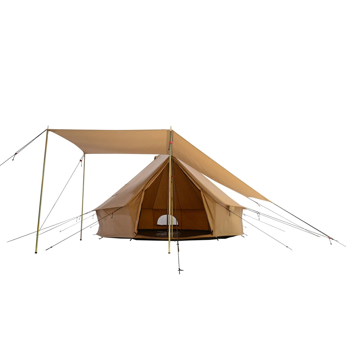 White Duck Outdoors Regatta Awning - Desert Red - 10' for Bell Tent - Complete Canopy with Poles for All Season Camping and Glamping