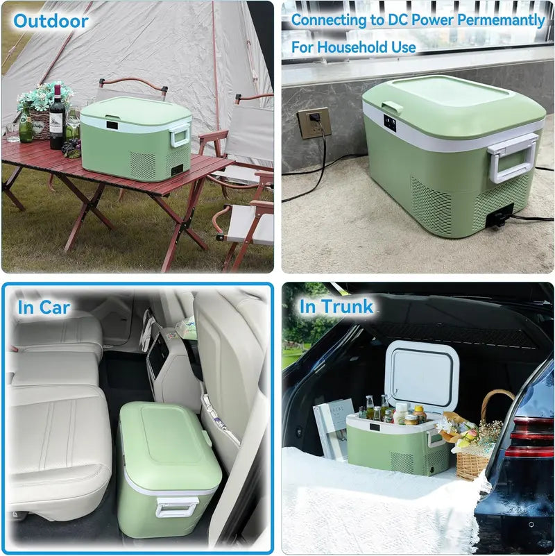 23-Quart 12V/24V Portable Car Fridge | Compressor-Powered Vehicle Refrigerator with Freezer Function for Camping, Travel & Off-Grid Use