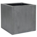Pottery Pots Natural Block Square Planter Pot Indoor Outdoor Fiberstone Planter Box 24-in- Extra Large - 24" Grey