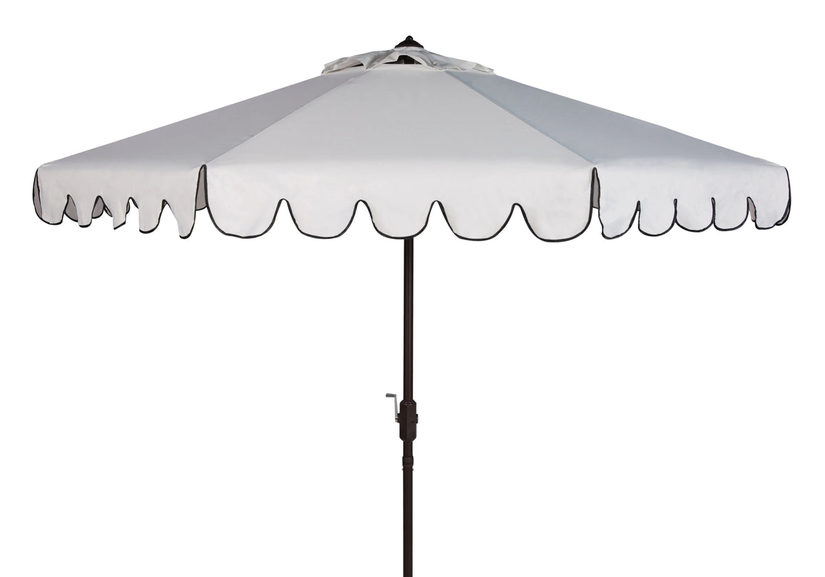 Safavieh Venice 9' Market Crank Tilt Patio Umbrella, Navy/White