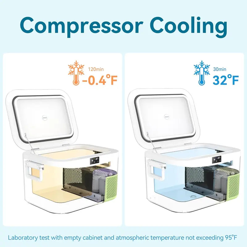 23-Quart 12V/24V Portable Car Fridge | Compressor-Powered Vehicle Refrigerator with Freezer Function for Camping, Travel & Off-Grid Use
