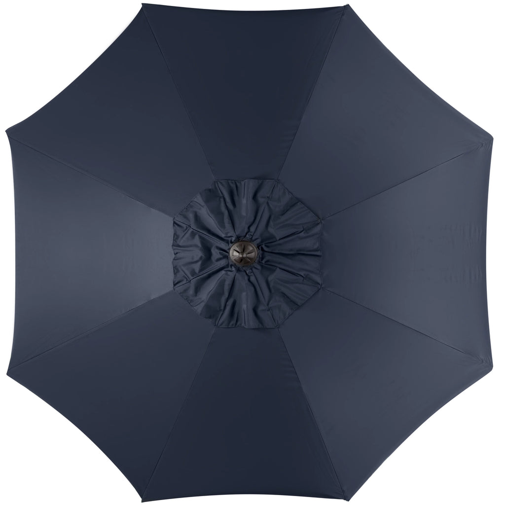 Safavieh Venice 9' Market Crank Tilt Patio Umbrella, Navy/White
