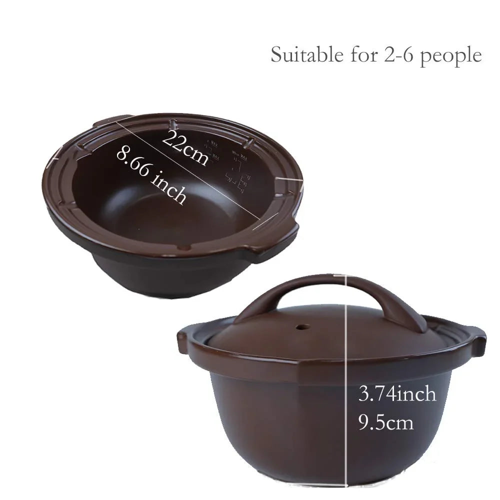 TIANJI Electric Claypot Crock Pot Stew Pot Rice Cooker Ceramic Soup Porridge Maker 3L,24h Pre-set