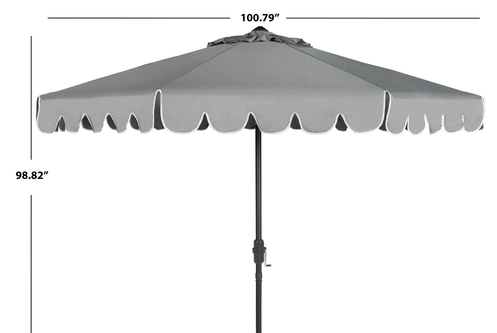 Safavieh Venice 9' Market Crank Tilt Patio Umbrella, Navy/White