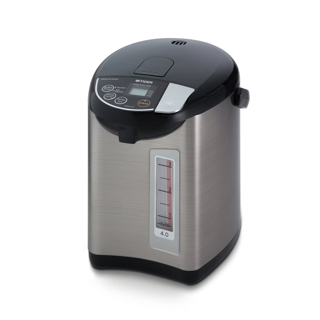 Tiger PDU-A40U-K 40L Electric Kettle with LCD Control Panel Silver Black