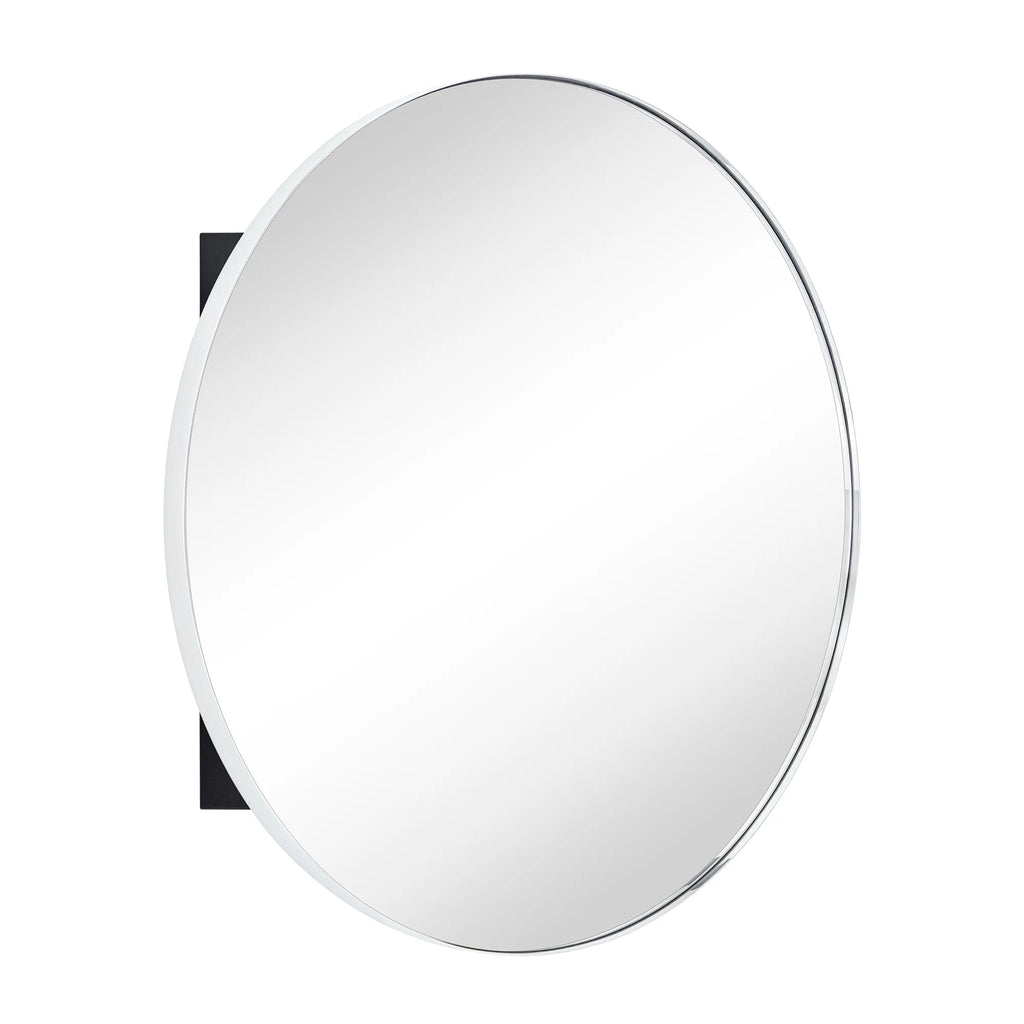 TEHOME Myriel Surface Mount Framed Round Medicine Cabinet with Mirror 24" x 24" - Black