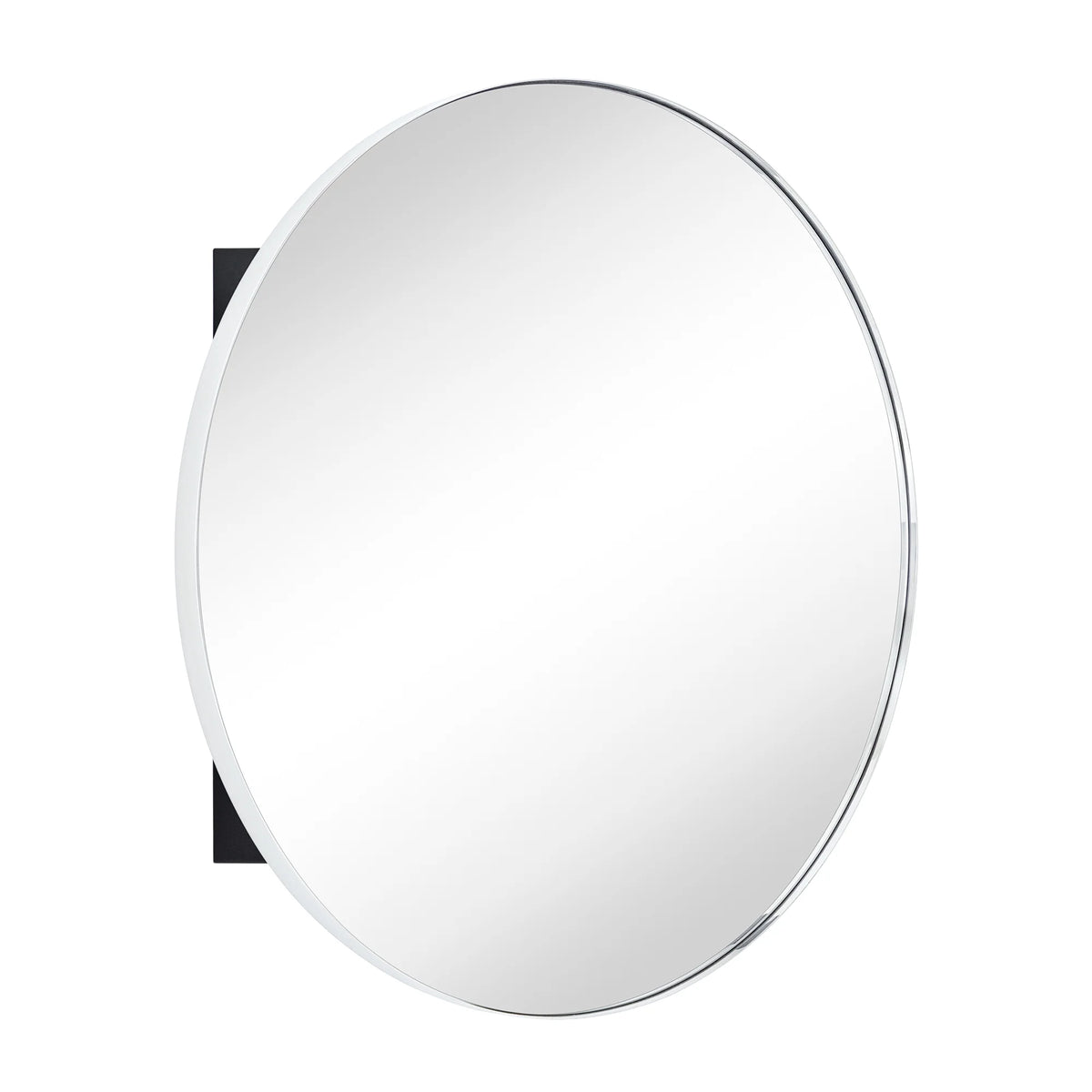 TEHOME Myriel Surface Mount Framed Round Medicine Cabinet with Mirror 24" x 24" - Black