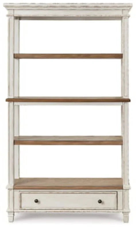 Signature Design by Ashley Realyn French Country 75" Bookcase with Drawer, Chipped White