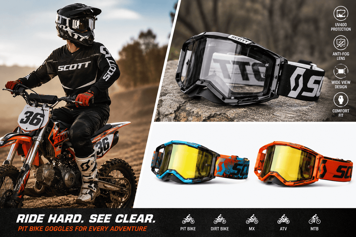Pit Bike Motorcycle Goggles UV400 Dirt Bike MX ATV Cycling Riding Glasses