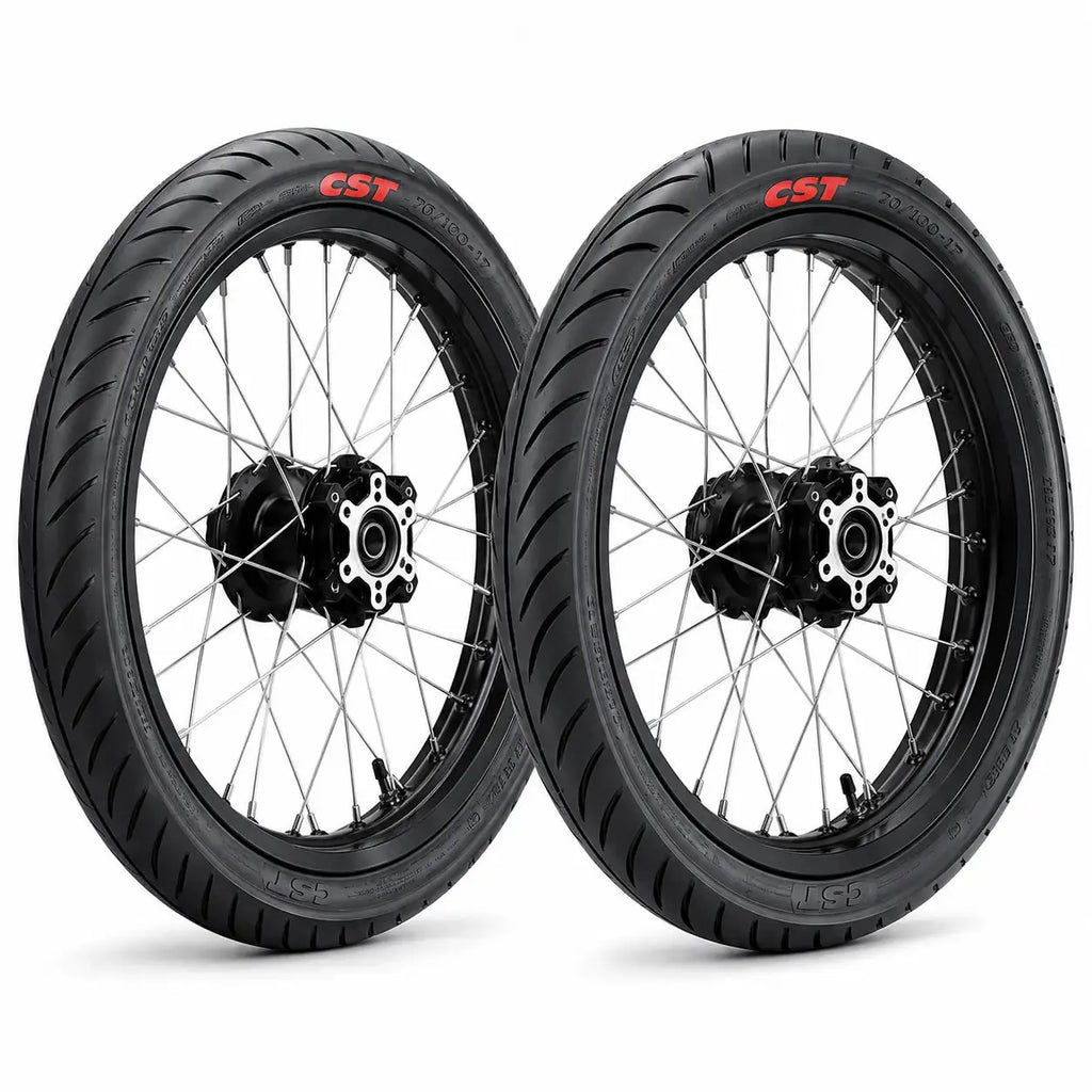 SurRon Light Bee Off-Road Modified 17" Black Wheels Equipped With CST Tires